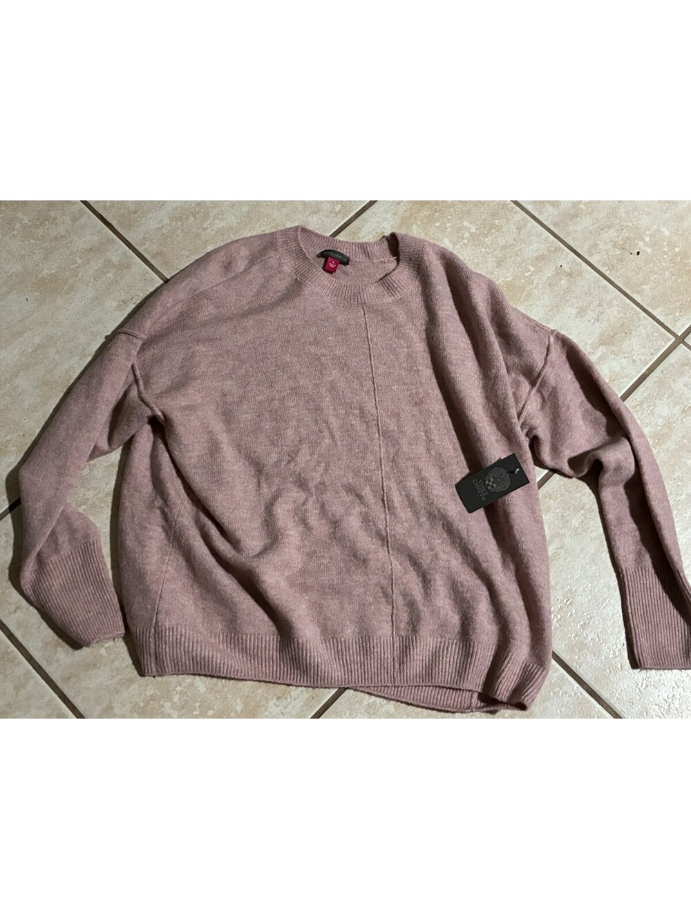 Vince Camuto Women’s Sweater L NWT Zephyr Pink Crewneck Pullover Quiet Luxury - Picture 6 of 6